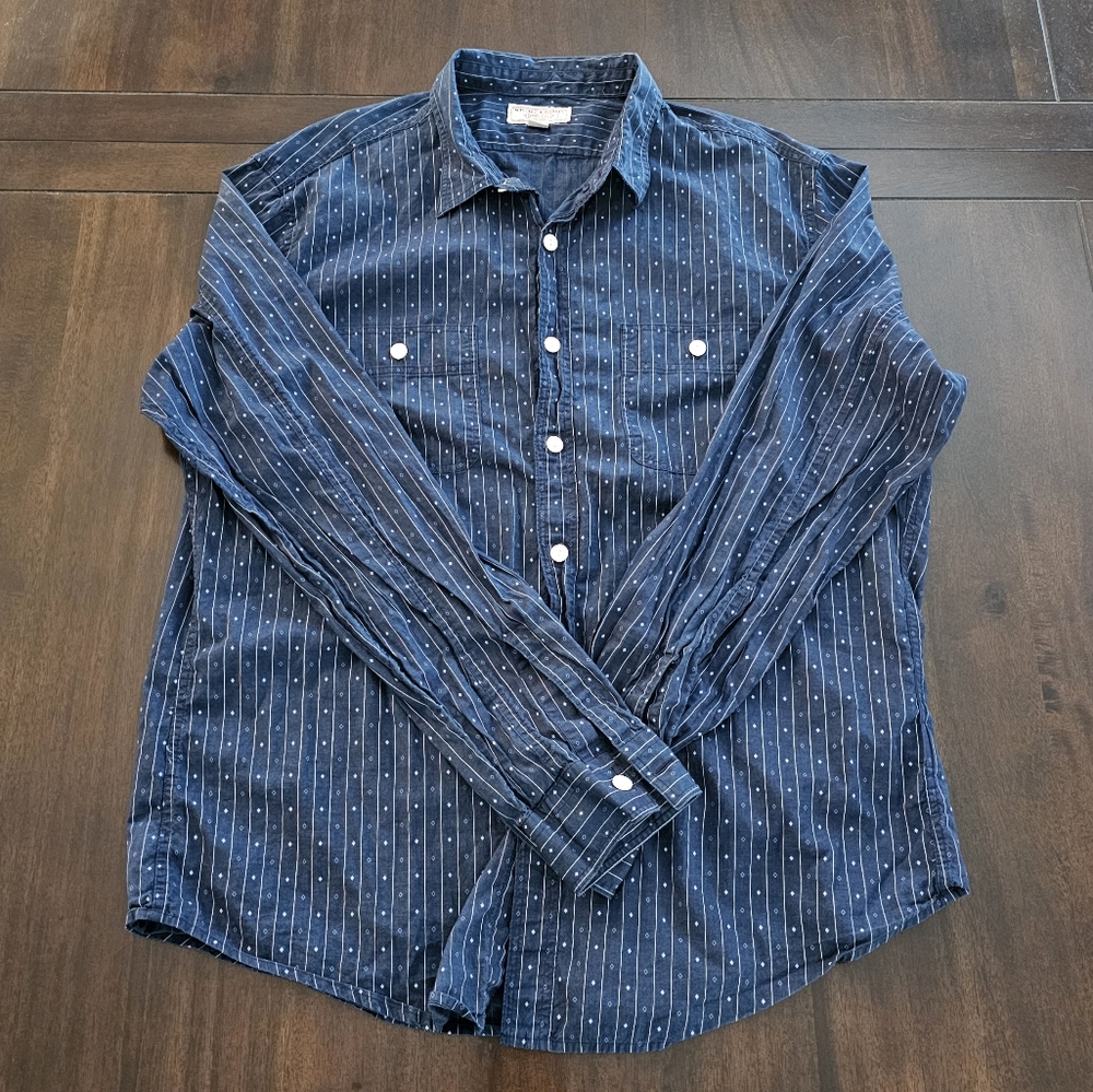 J. Crew Blue Striped Casual Button Down Shirt